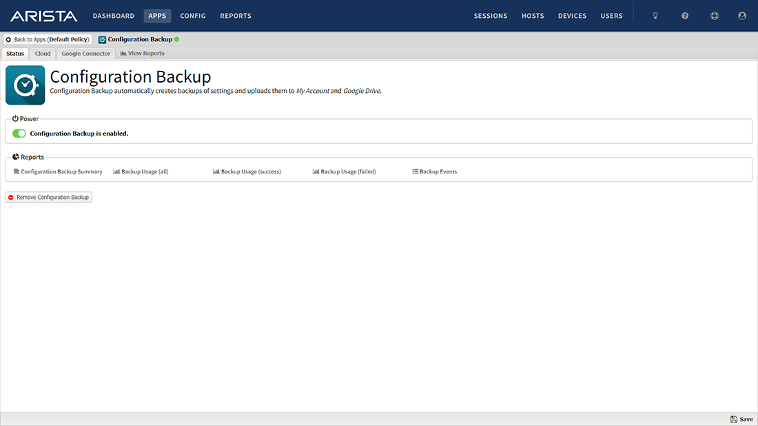 NGFW166 Configuration Backup Status